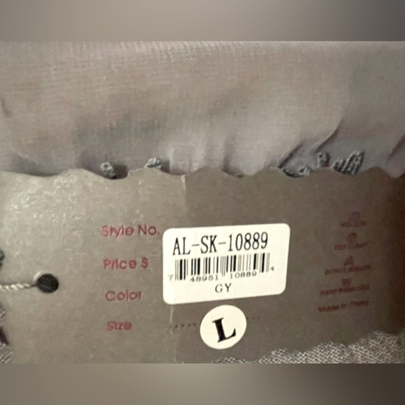 Pretty Angel Size Large grey two toned silk and polyester combo. Dress. NWT - Picture 10 of 16